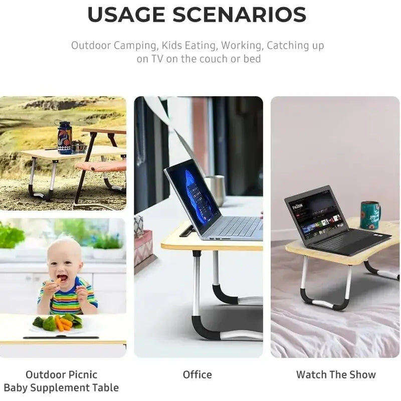 Multifunctional Foldable Wooden Laptop Stand Store