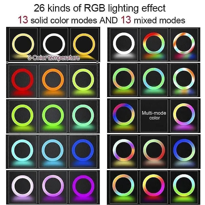 RGB 26 CM Professional LED Ring Light With 7 FT Tripod Stand Store