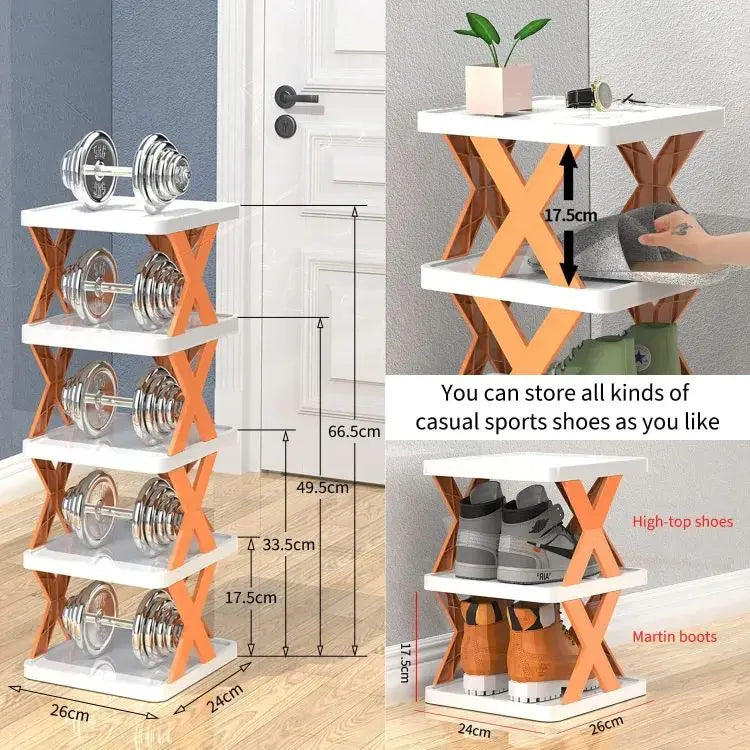 5 Layers Stackable Vertical Space Saving Shoe Rack Bookshelf Organizer Value Nest