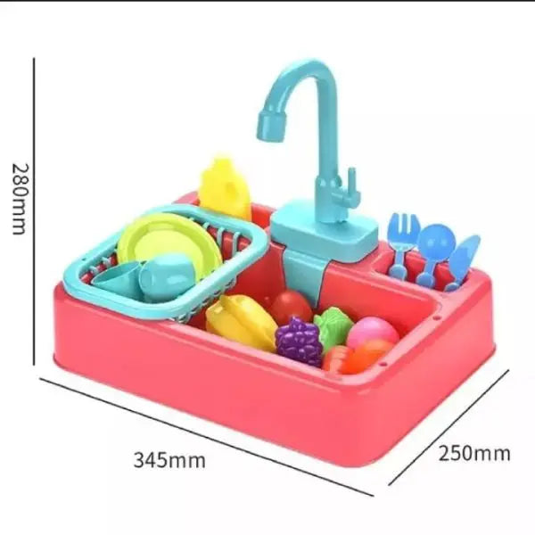 Kids Kitchen Sink Electric Circulation Pumping Wash Basin Plastic Stimulation Store