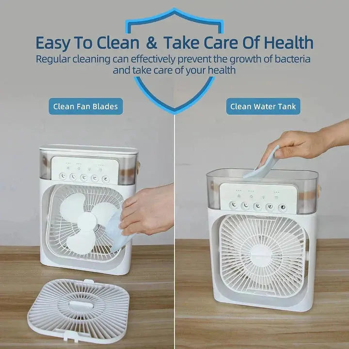 Portable Air Conditioner Fan : Usb Electric Fan With Led Night Light , Humidifier Function Store