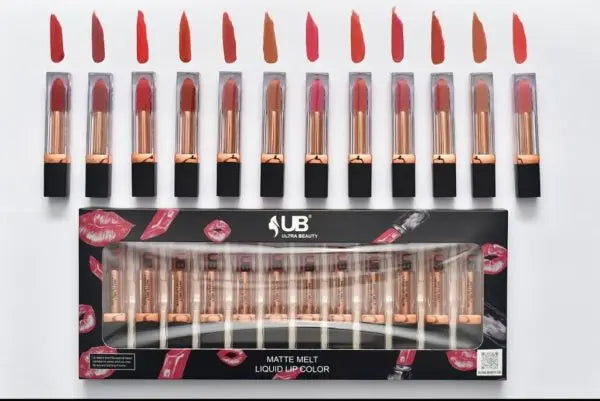 Ultra Beauty Matte Melt Liquid Lip Colour Set Of 12 Pcs Store