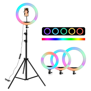 RGB 26 CM Professional LED Ring Light With 7 FT Tripod Stand Store