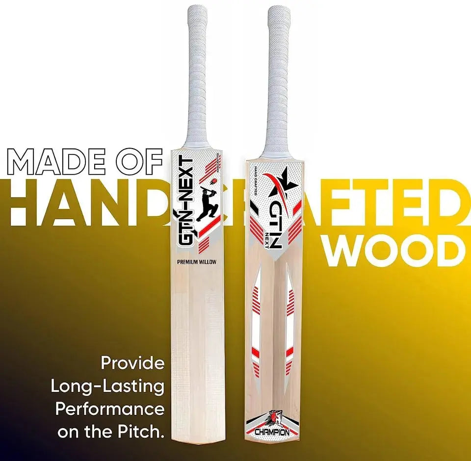 Kashmir Willow Cricket Bat Play with Tennis Ball Sturdy Grip Short Handle Store