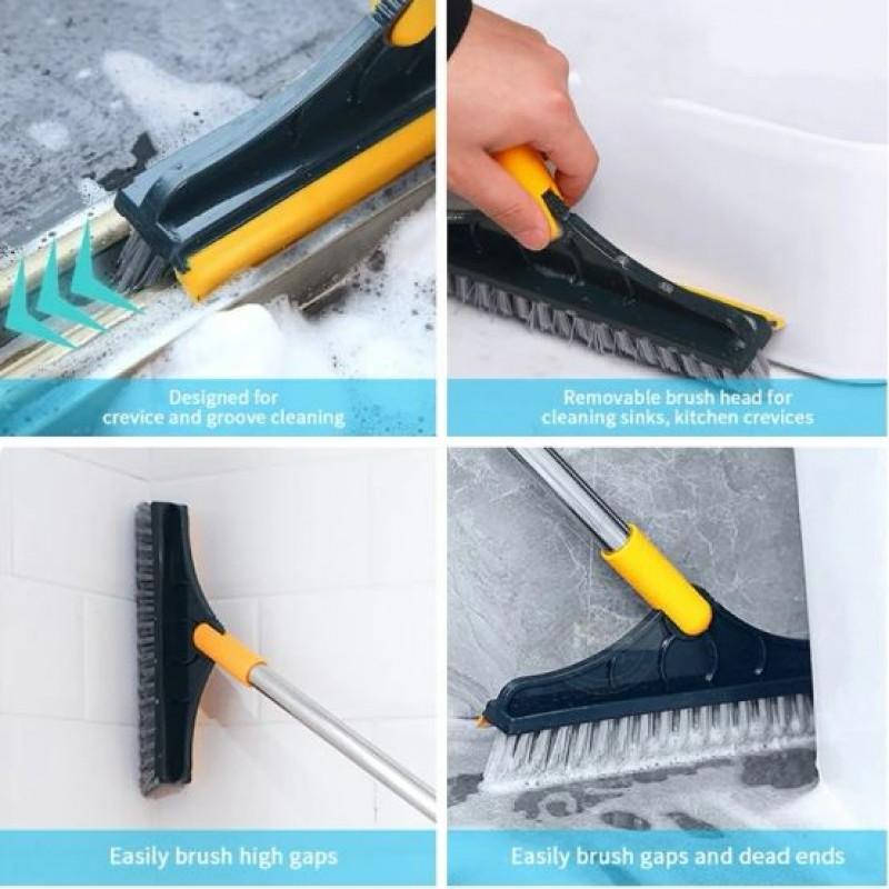 2-in-1 Floor Brush & Viper – Heavy Duty Scrub Brush with Squeegee